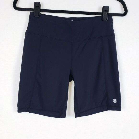 Sweaty Betty Biker Shorts Womens S Black 7" Inseam Workout Gym - Picture 1 of 11